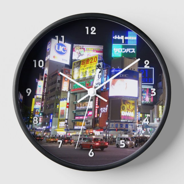 Shibuya City Lights Night in Tokio Japan Uhr (Vorderseite)