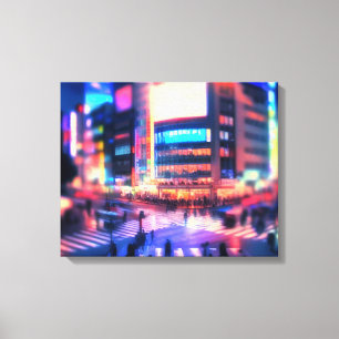 "Shibuya Nights: Beleuchtete Crossing Canvas Print Leinwanddruck
