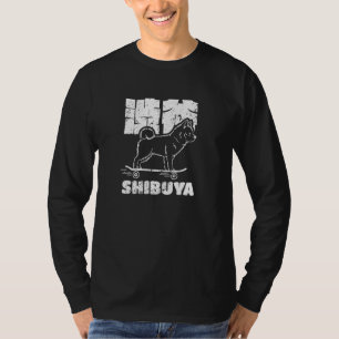 Shibuya Tokyo Japan Hachiko Akita Inu Japanischer T-Shirt