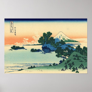 Shichiri beach in Sagami Province (by Hokusai) Poster