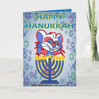 SHIELD MOUSE Happy Hanukkah Card 2016 Feiertagskarte