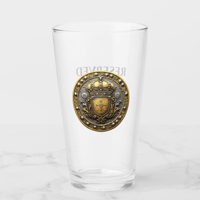 Shield | VORBEHALTEN | Personalisiert 16oz Libbey  Glas (Vorderseite)