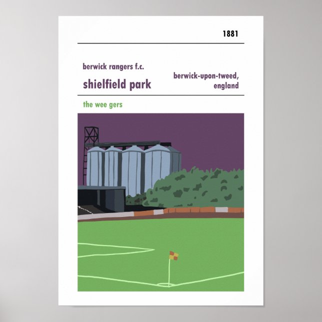 Shielfield Park, Berwick upon Tweed. Haynes Style Poster (Vorne)