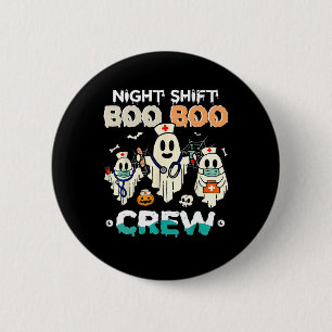 Shift Boo Boo Crew Nurse Ghost Halloween Nurses Rn Button
