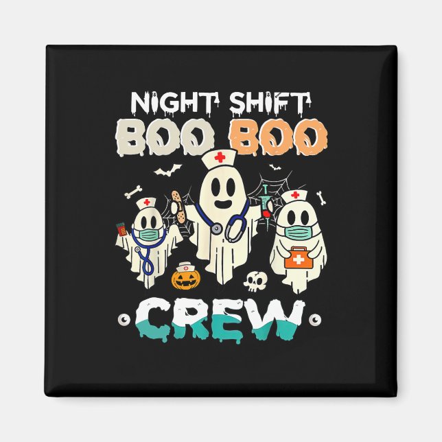 Shift Boo Boo Crew Nurse Ghost Halloween Nurses Rn Magnet (Vorne)