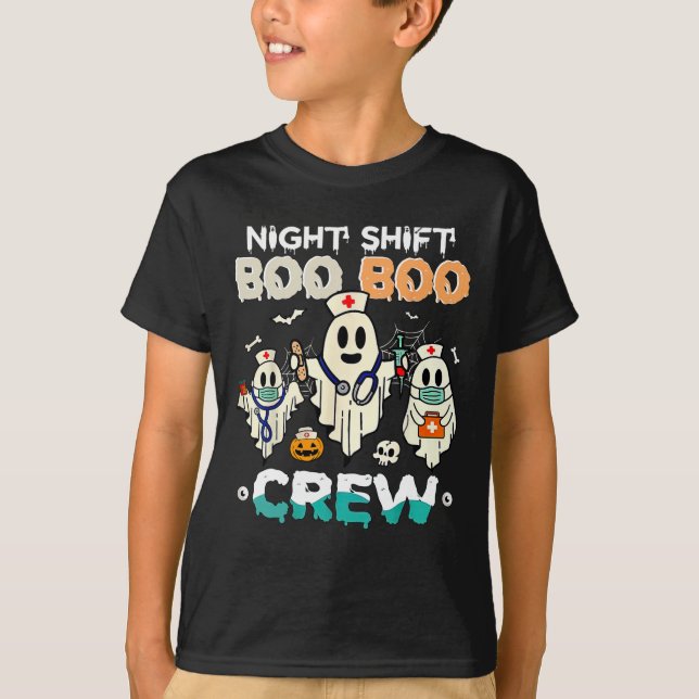 Shift Boo Boo Crew Nurse Ghost Halloween Nurses Rn T-Shirt (Vorderseite)