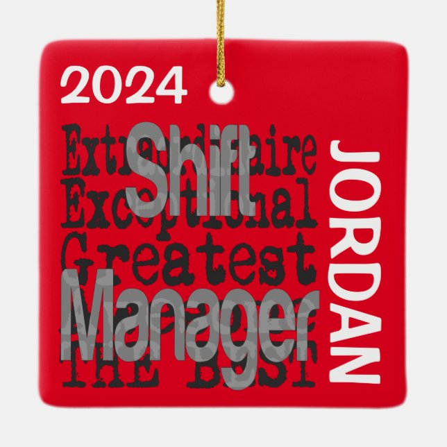 Shift Manager Extraordinaire CUSTOM Keramikornament (Rückseite)