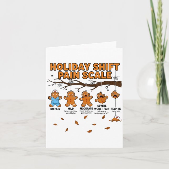 Shift Nurse Pain Scale Funny Gingerbread Rn Christ Karte (Vorderseite)