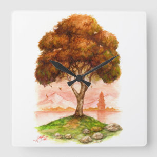 Shifting Seasons Quadratische Wanduhr