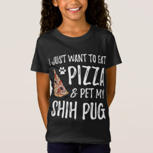 Shih Mops Dog Lover Pizza Funny Dog Mama Geschenk T-Shirt
