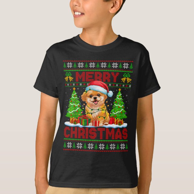 Shih O Ugly Christmas Sweaters Funny Pet Dog Light T-Shirt (Vorderseite)