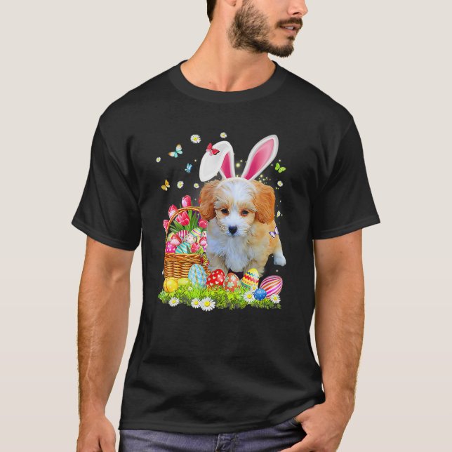 Shih Poo Dog Ear Easter Eggs Funny Easter Day T-Shirt (Vorderseite)