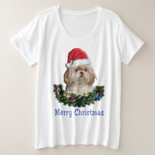 Shih-Tsu Dog Weihnachtsartikel Große Größe T-Shirt