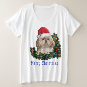 Shih-Tsu Dog Weihnachtsartikel Große Größe T-Shirt
