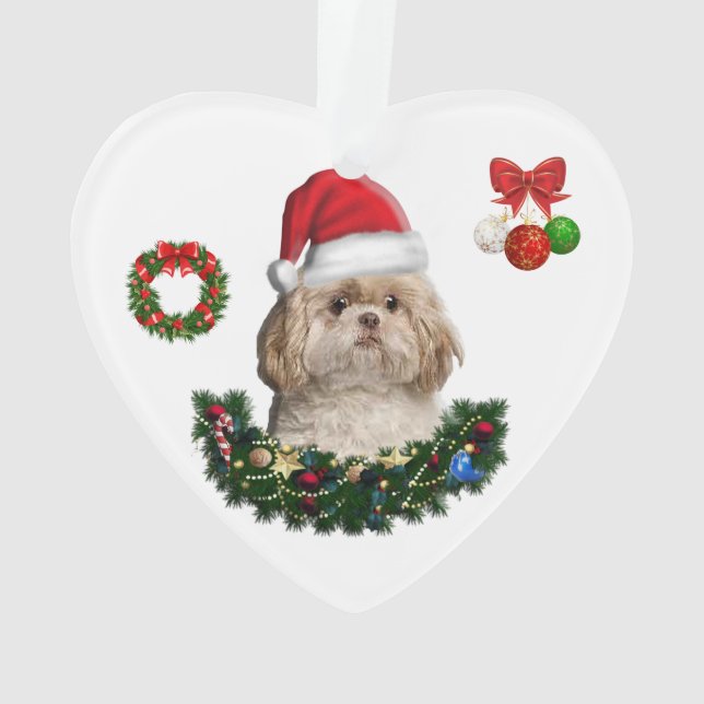 Shih-Tsu Dog Weihnachtsartikel Ornament (Rückseite)