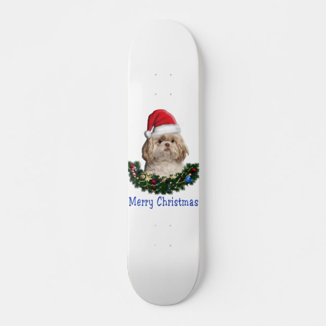 Shih-Tsu Dog Weihnachtsartikel Skateboard (Vorne)