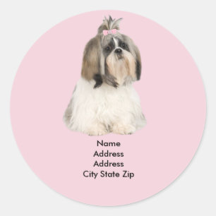 Shih Tzu Address Label Runder Aufkleber