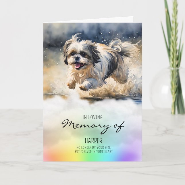 Shih tzu Aquarellhund-Beileid Karte (Vorderseite)