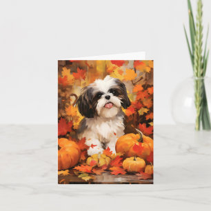Shih Tzu Autumn Erntedank Karte