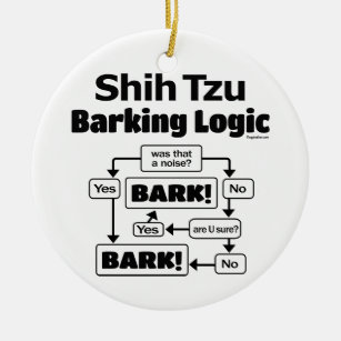 Shih Tzu Barking Logic Keramik Ornament