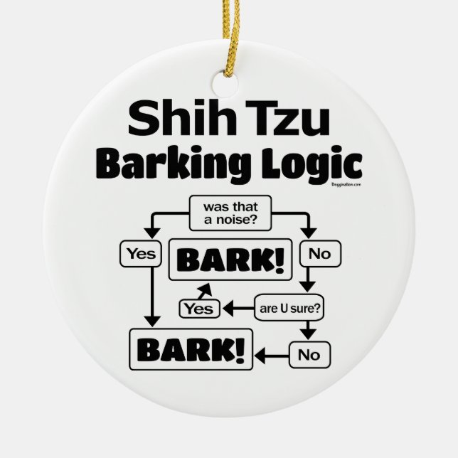Shih Tzu Barking Logic Keramik Ornament (Vorne)
