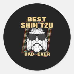Shih Tzu   Bester Shih Tzu Vater je Runder Aufkleber