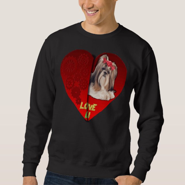 Shih Tzu Big Red Heart Sweatshirt (Vorderseite)