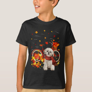 Shih Tzu Bike Herbst Hund Leaf Fall Spaß Herbst Y T-Shirt