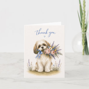 Shih Tzu Blumenstrauß Danke