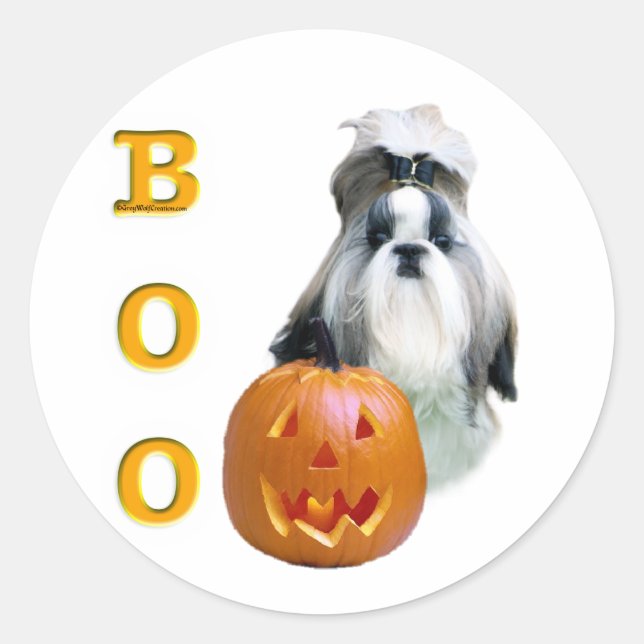 Shih Tzu Boo Runder Aufkleber (Vorderseite)
