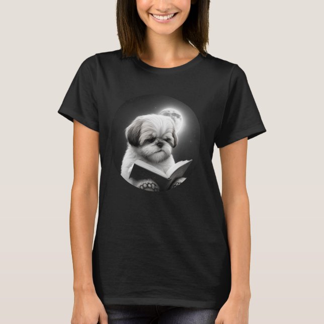 Shih Tzu Book Liebhaber T-Shirt (Vorderseite)