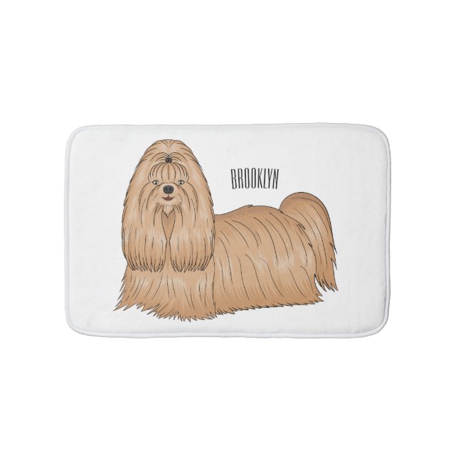 Shih tzu-Cartoon-Illustration Badematte (Vorderseite)