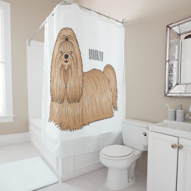 Shih tzu-Cartoon-Illustration Duschvorhang (Beispiel)