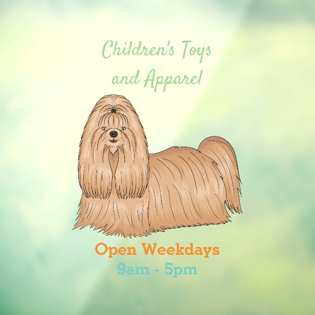Shih tzu-Cartoon-Illustration Fensteraufkleber (Blatt 3)