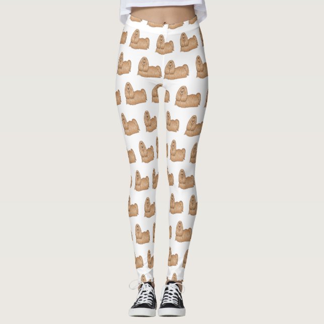 Shih tzu-Cartoon-Illustration Leggings (Vorderseite)