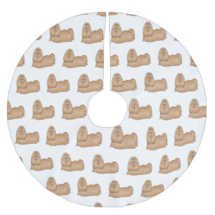 Shih tzu-Cartoon-Illustration Polyester Weihnachtsbaumdecke