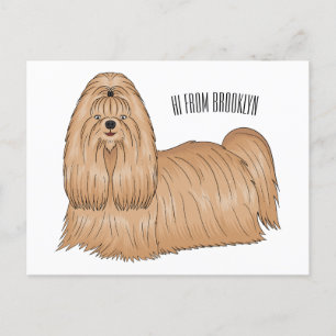 Shih tzu-Cartoon-Illustration Postkarte