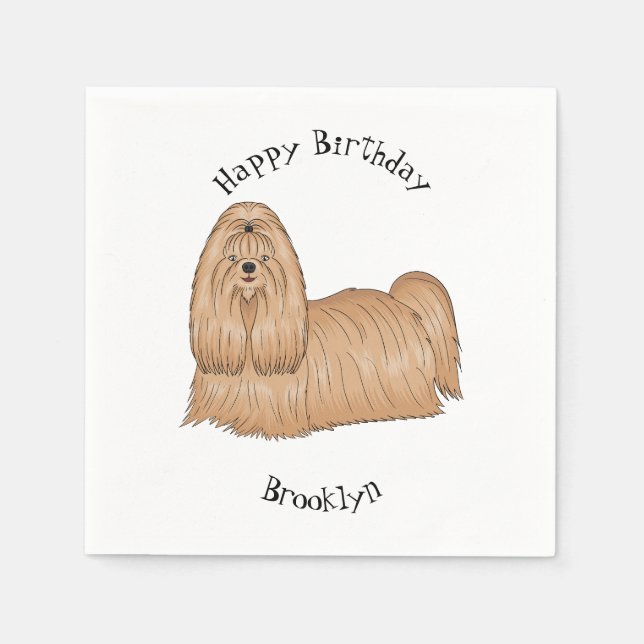 Shih tzu-Cartoon-Illustration Serviette (Vorderseite)