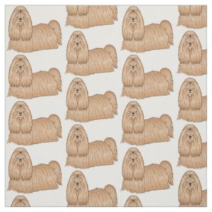 Shih tzu-Cartoon-Illustration Stoff