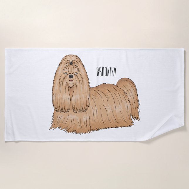 Shih tzu-Cartoon-Illustration Strandtuch (Vorderseite)