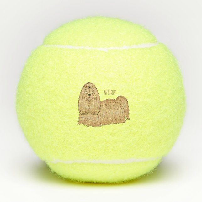 Shih tzu-Cartoon-Illustration Tennisbälle (Vorderseite)