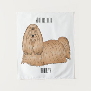 Shih tzu-Cartoon-Illustration Wandteppich