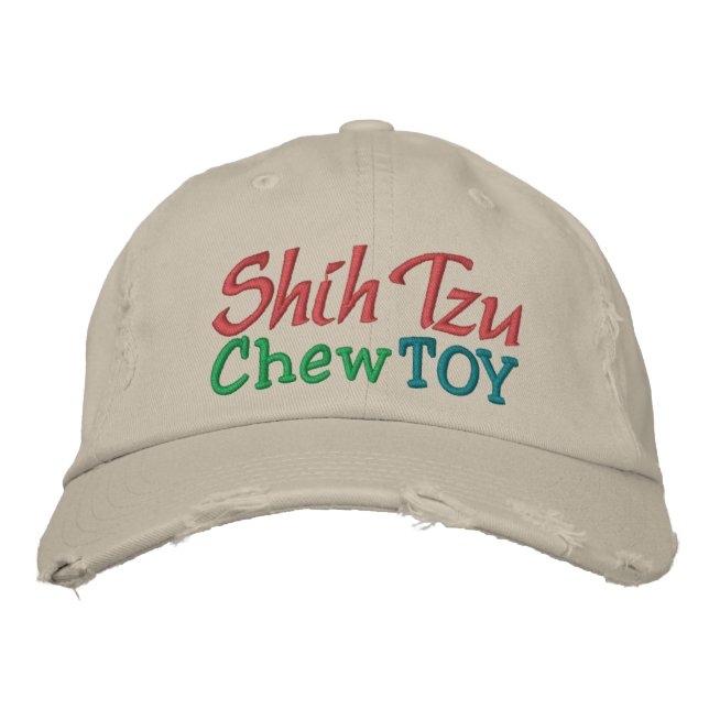Shih Tzu Chew Toy Cap von SRF Bestickte Kappe (Vorderseite)