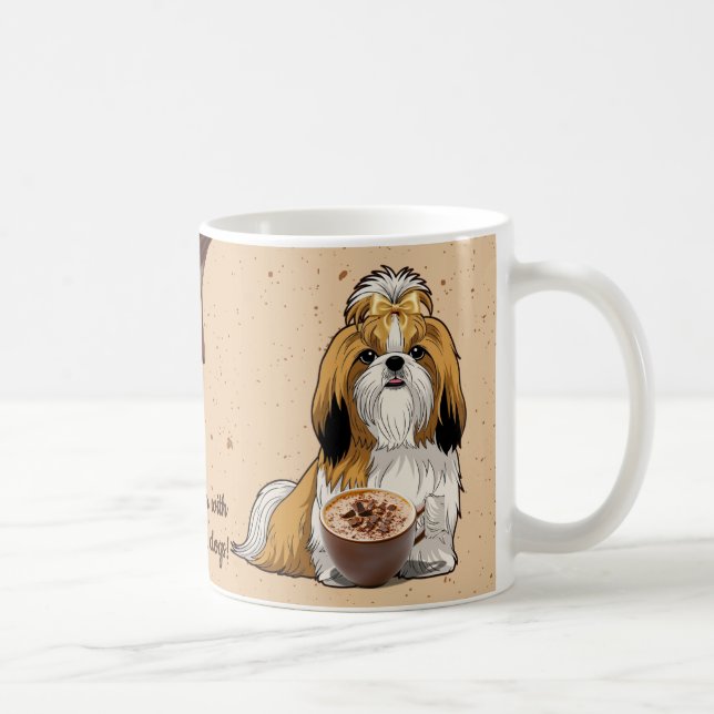 Shih Tzu Chocolate Mug – Cute Dog & Hot Cocoa  Kaffeetasse (Rechts)