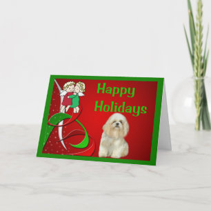 Shih Tzu Christmas Card Kleine Engel Feiertagskarte