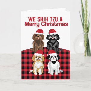Shih Tzu Christmas Dog Karte