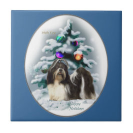 Shih Tzu Christmas Fliese