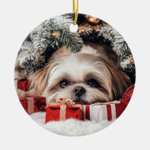 Shih Tzu Christmas Keramik Ornament