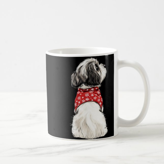 Shih Tzu Christmas Lights Dog Lover Xmas Pajama Pu Kaffeetasse (Rechts)
