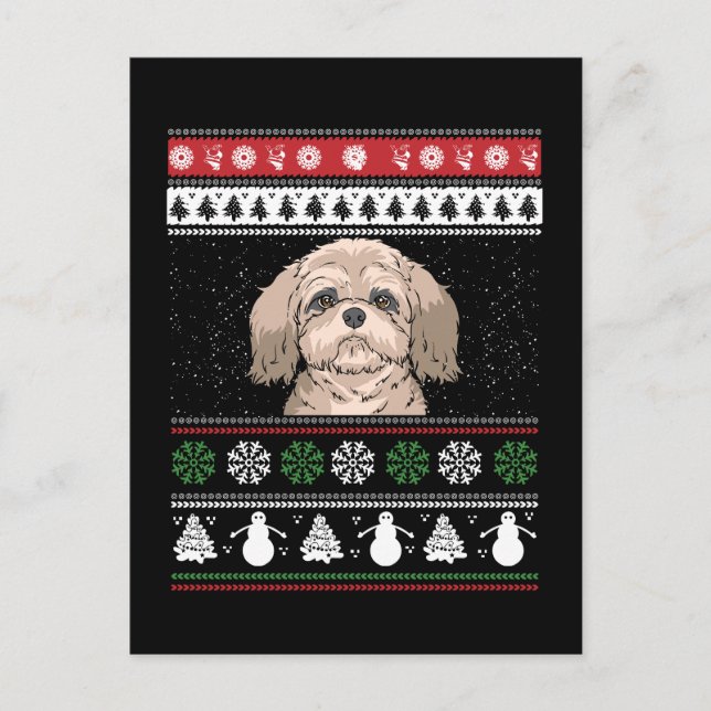 Shih Tzu Christmas Postkarte (Vorderseite)